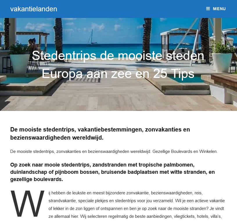 Stedentrips de mooiste steden Europa aan zee en 25 Tips